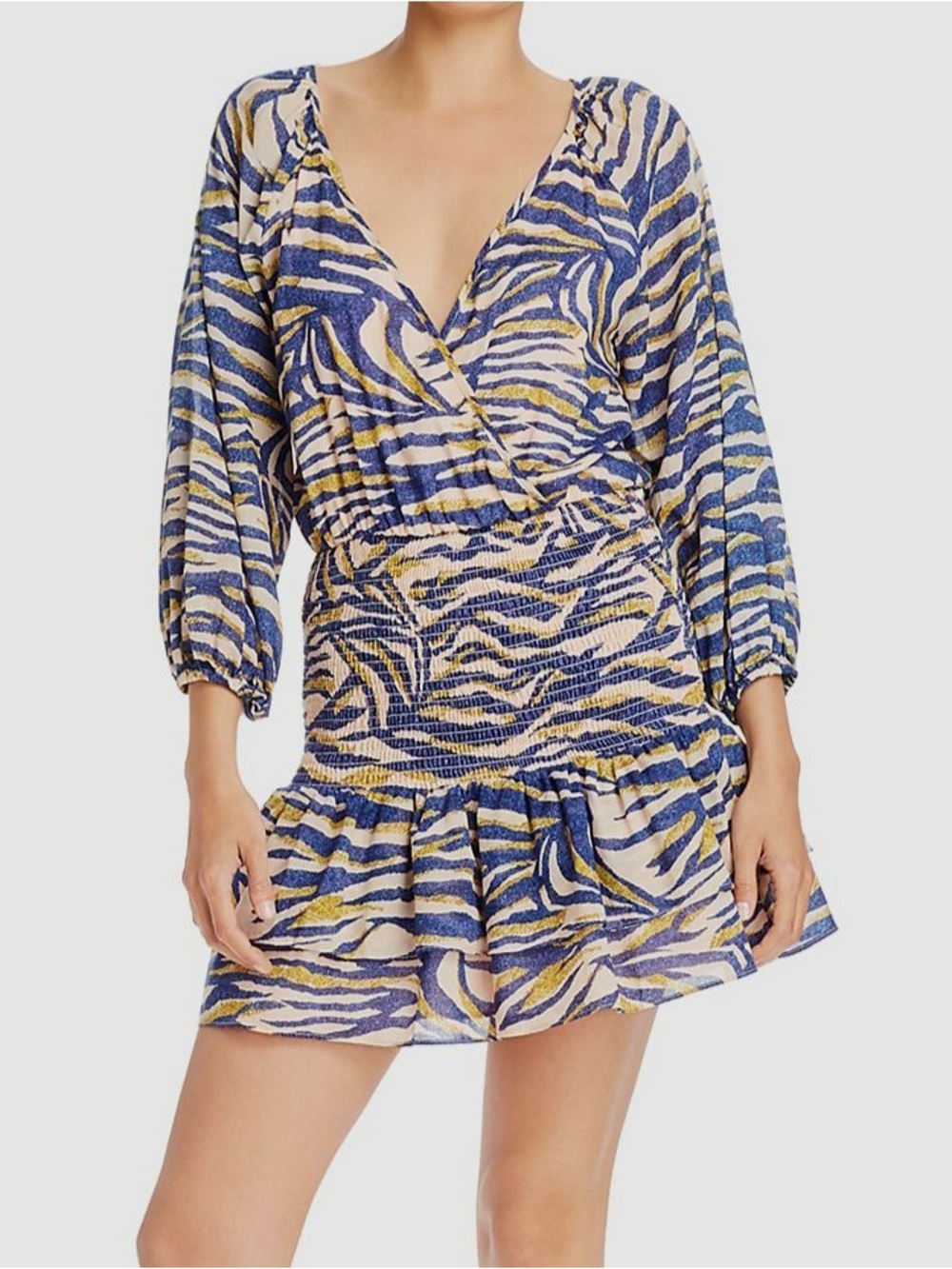 MWOT 🔥 Suboo "Into The Wilds" Shirred Wrap Mini Dress 🔥 Sz M